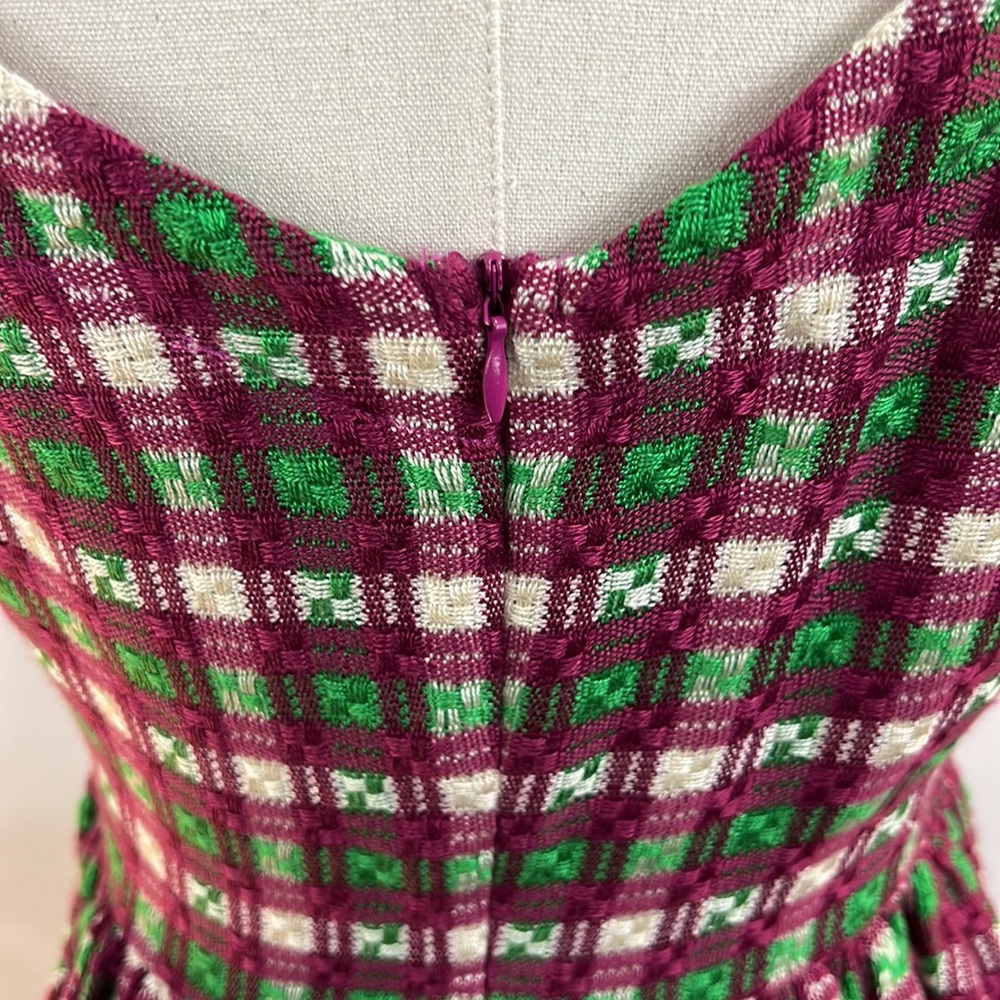 Anthropologie Saint Geraldine Purple Green Gingham Plaid Dress Size Large - Picture 9 of 15